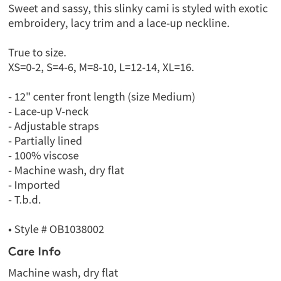 Free People Jenna Embroidered Black Cami Top NWT Size Medium - Picture 8 of 13